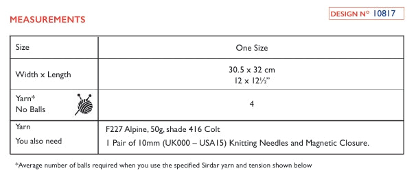 Sirdar Ladies Bag Knitting Pattern in Alpine 10817P PDF DOWNLOAD