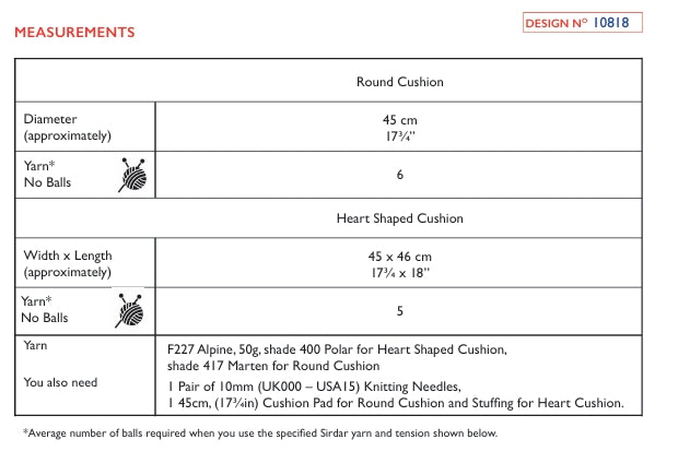 Sirdar Cushion Covers Knitting Pattern in Alpine 10818P PDF DOWNLOAD