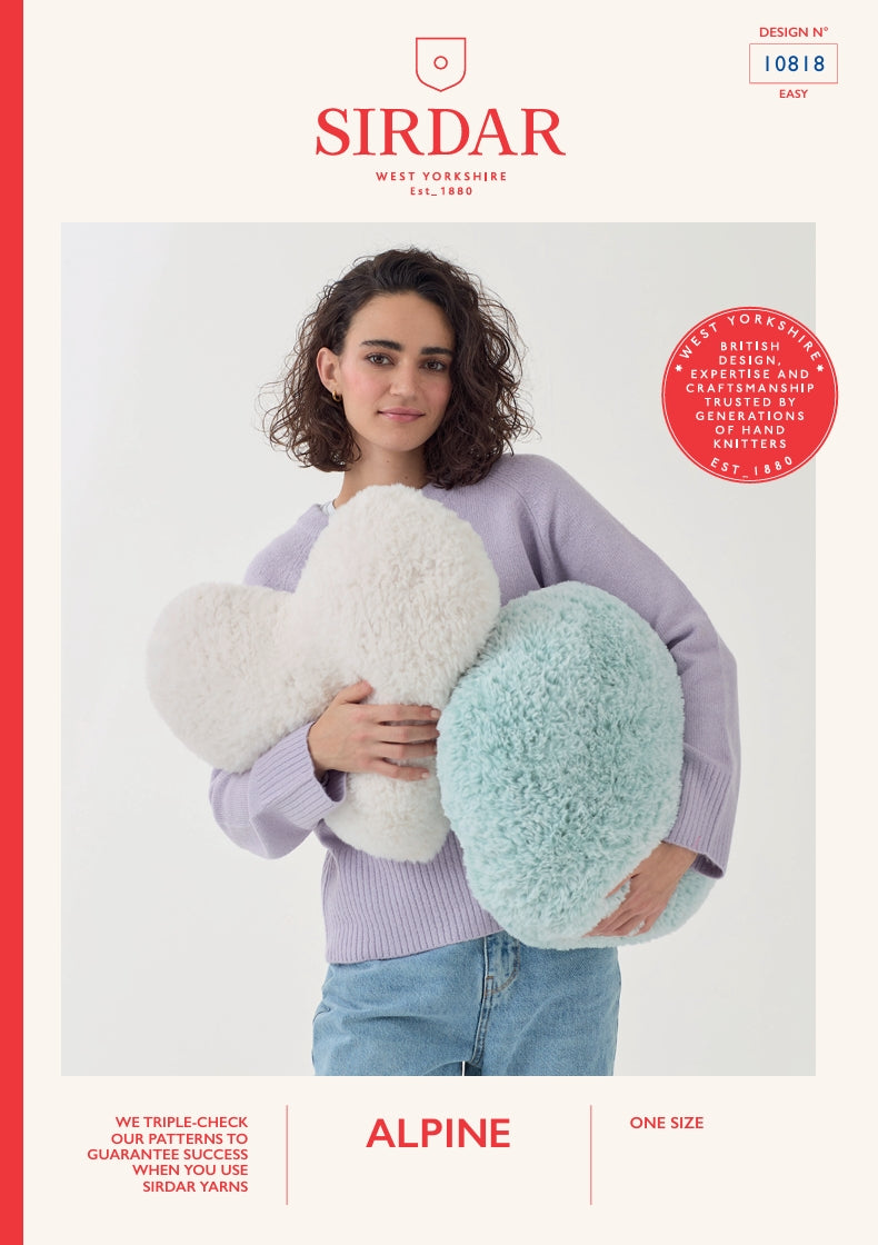 Sirdar Cushion Covers Knitting Pattern in Alpine 10818P PDF DOWNLOAD