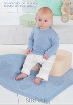 Sirdar Sweater and Blanket Knitting Pattern in Snuggly Baby Bamboo DK 1326P PDF DOWNLOAD