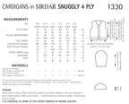 Sirdar Cardigans Knitting Pattern in Snuggly 4ply 1330P PDF DOWNLOAD