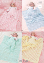 Sirdar Blankets and Shawl Crochet Pattern in Snuggly 4ply 1368P PDF DOWNLOAD