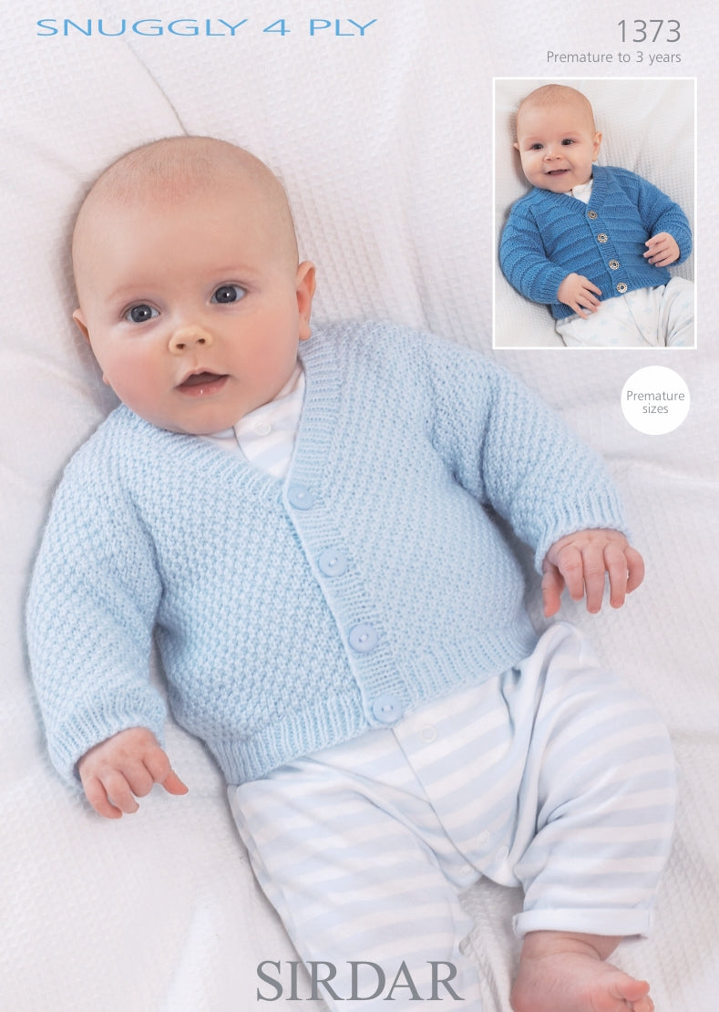 Sirdar Cardigans Knitting Pattern in Snuggly 4ply 1373P PDF DOWNLOAD