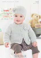 Sirdar Cardigans and Hat Knitting Pattern in Snuggly DK 1402P PDF DOWNLOAD