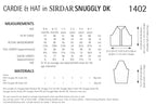 Sirdar Cardigans and Hat Knitting Pattern in Snuggly DK 1402P PDF DOWNLOAD