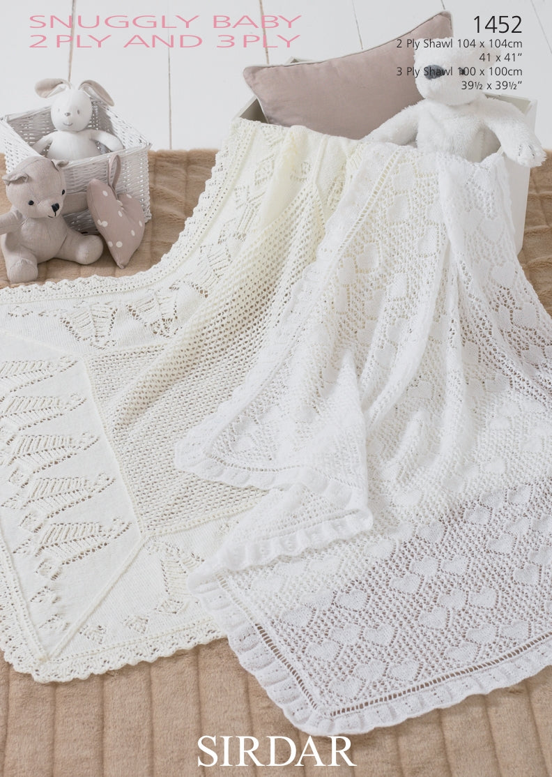 Sirdar Shawls Knitting Pattern in Snuggly 2ply and 3ply 1452P PDF DOWNLOAD