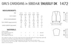 Sirdar Girls Cardigans Knitting Pattern in Snuggly DK 1472P PDF DOWNLOAD