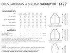 Sirdar Cardigans Knitting Pattern in Snuggly DK 1477P PDF DOWNLOAD