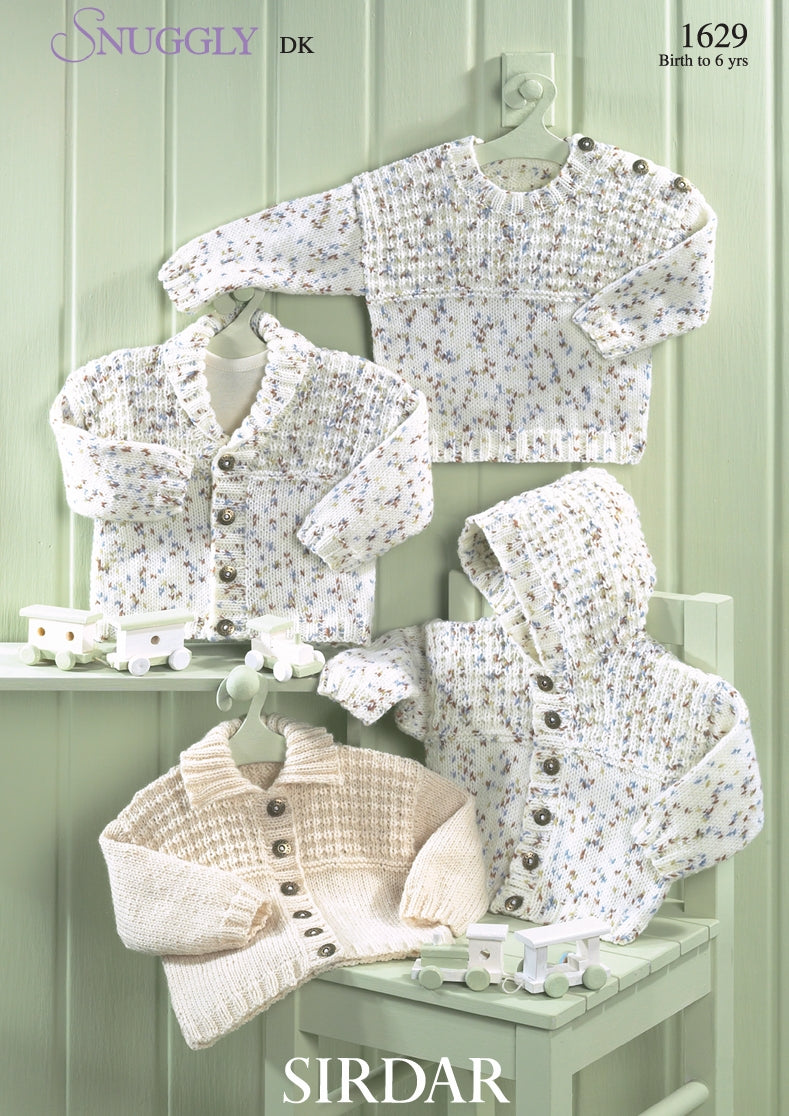 Sirdar Cardigans and Sweater Knitting Pattern in Snuggly DK 1629P PDF DOWNLOAD