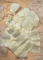 Sirdar Lacy Matinee Set Knitting Pattern in Snuggly 4ply 1662P PDF DOWNLOAD