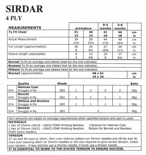 Sirdar Lacy Matinee Set Knitting Pattern in Snuggly 4ply 1662P PDF DOWNLOAD