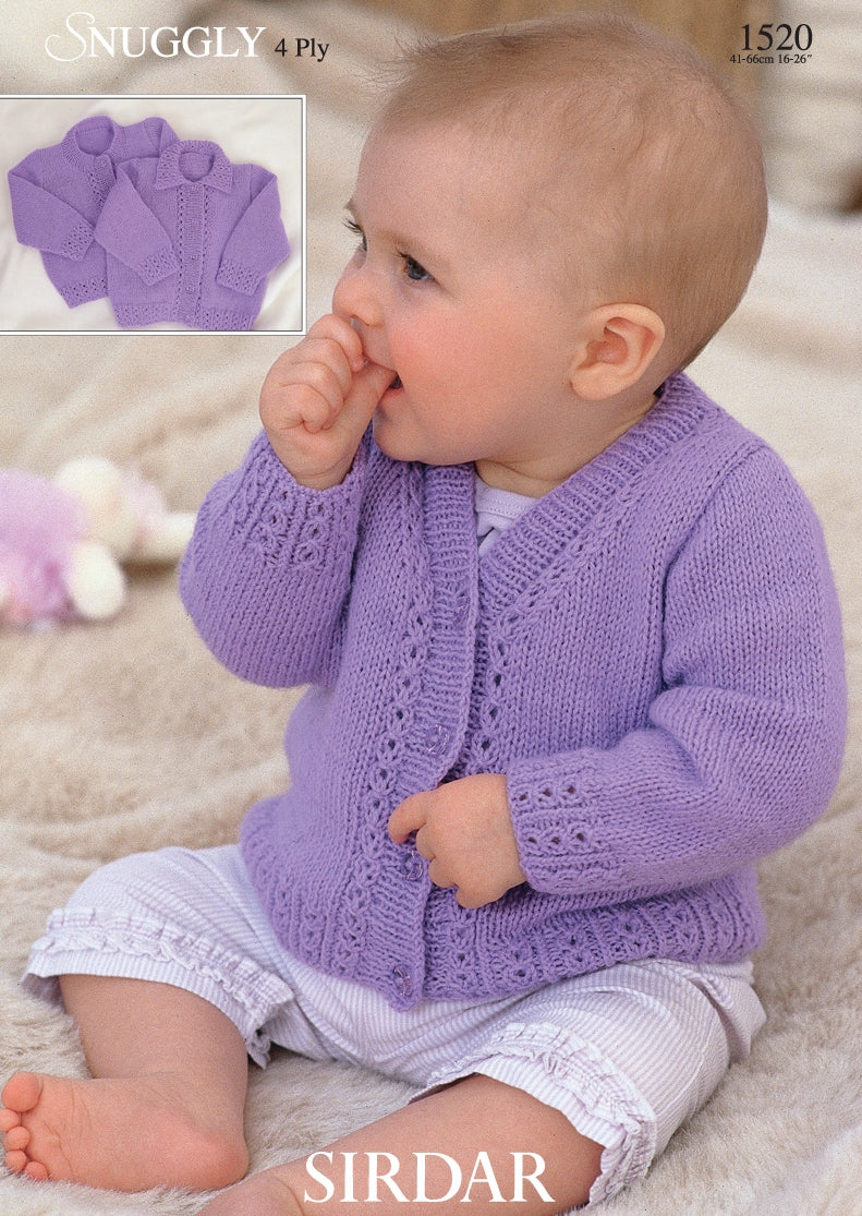 Sirdar Cardigans Knitting Pattern in Snuggly 4ply 1520P PDF DOWNLOAD