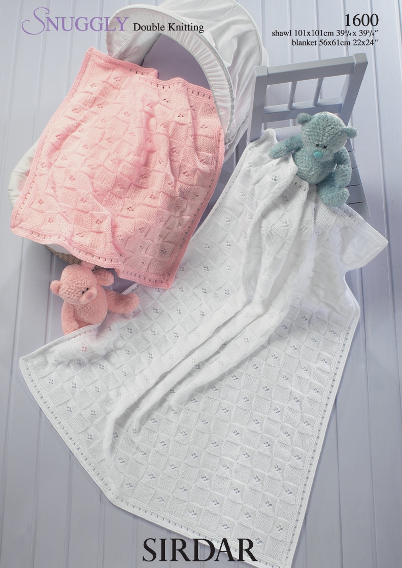 Sirdar Blanket and Shawl Knitting Pattern in Snuggly DK 1600P PDF DOWNLOAD