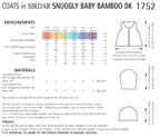 Sirdar Coats Knitting Pattern in Snuggly Baby Bamboo DK 1752P PDF DOWNLOAD