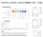Sirdar Sweaters and Slipover Knitting Pattern in Snuggly 4ply 1769P PDF DOWNLOAD