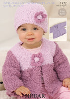 Sirdar Cardigans and Hat Knitting Pattern in Snowflake Chunky 1772P PDF DOWNLOAD