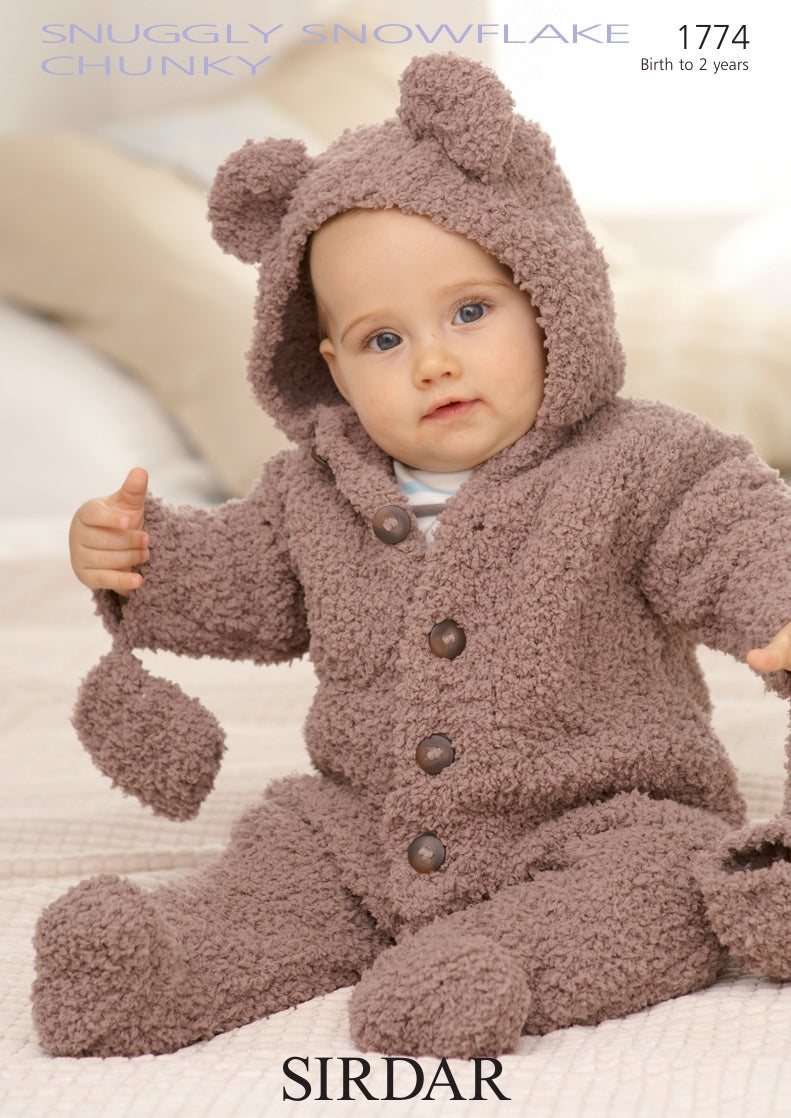 Sirdar All-in-One and Mittens Knitting Pattern in Snowflake Chunky 1774P PDF DOWNLOAD