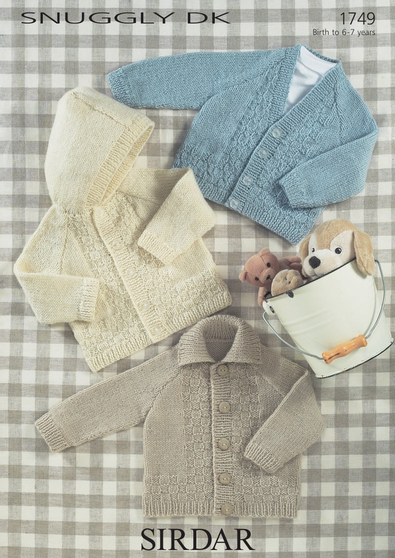 Sirdar Jackets Knitting Pattern in Snuggly DK 1749P PDF DOWNLOAD