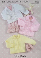 Sirdar Cardigans Knitting Pattern in Snuggly 4ply 1750P PDF DOWNLOAD