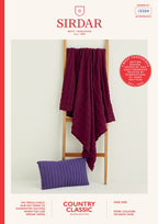 Sirdar Blanket and Cushion Cover Knitting Pattern in Country Classic DK 10304P PDF DOWNLOAD