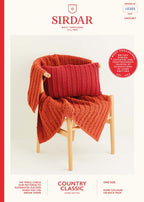Sirdar Blanket and Cushion Cover Knitting Pattern in Country Classic DK 10305P PDF DOWNLOAD