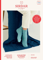 Sirdar Blanket and Socks Knitting Pattern in Country Classic DK 10306P PDF DOWNLOAD