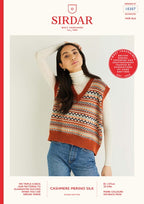 Sirdar Patterned TankTop Knitting Pattern in Cashmere Merino Silk DK 10307P PDF DOWNLOAD
