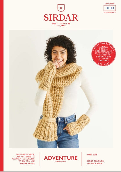 Sirdar Ladies Scarf Knitting Pattern in Sirdar Adventure Super Chunky 10314P PDF DOWNLOAD