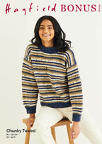 Hayfield Ladies Sweater Knitting Pattern in Bonus Chunky Tweed 10343P PDF DOWNLOAD