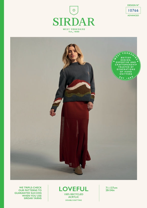Sirdar Ladies Sweater Knitting Pattern in Loveful DK 10766P PDF DOWNLOAD