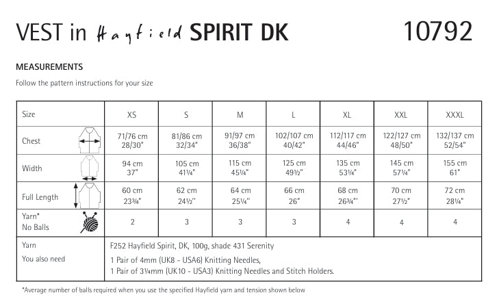 Hayfield Ladies Vest/Tank Top Knitting Pattern in Spirit DK 10792P PDF DOWNLOAD