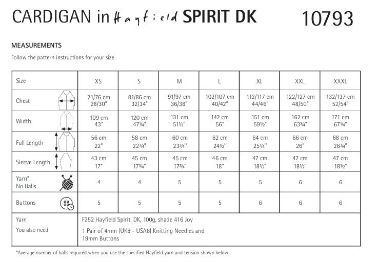 Hayfield Ladies Cardigan Knitting Pattern in Spirit DK 10793P PDF DOWNLOAD