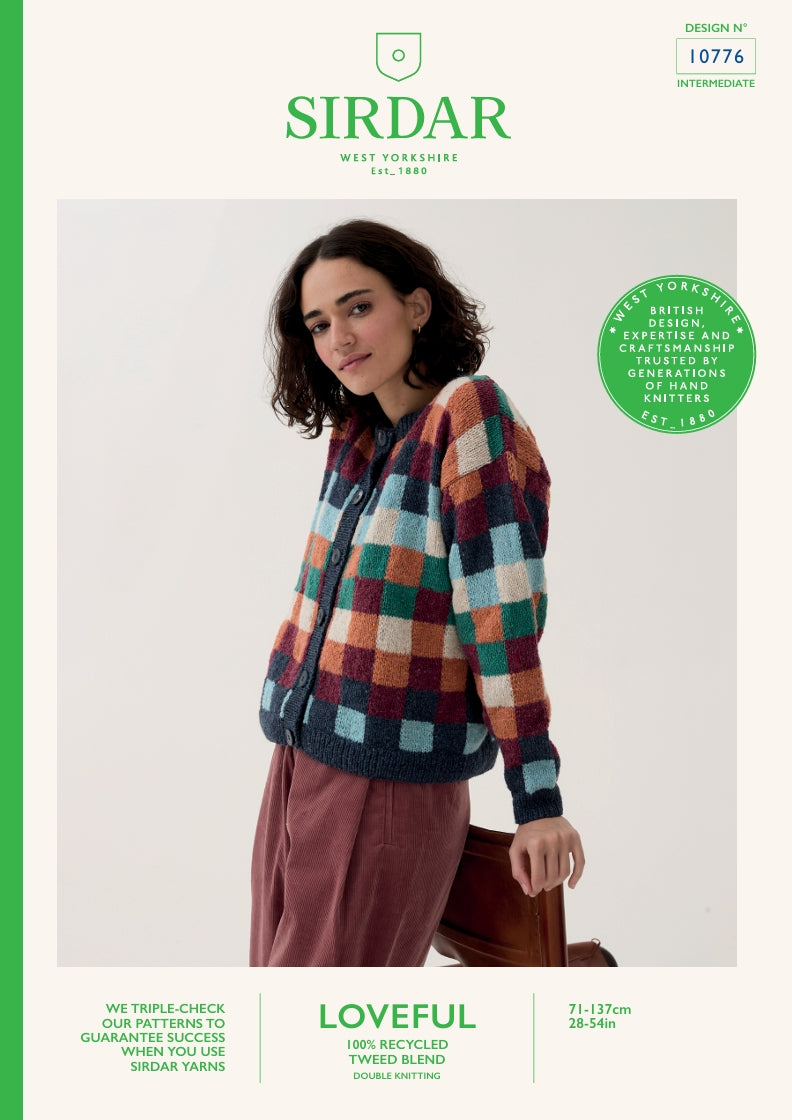 Sirdar Ladies Cardigan Knitting Pattern in Loveful Tweed DK 10776P PDF DOWNLOAD