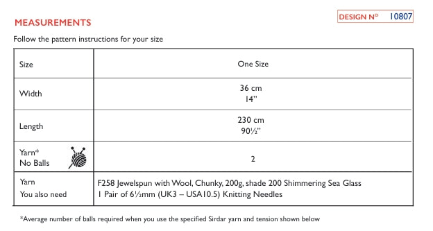 Sirdar Ladies Scarf Knitting Pattern in Jewelspun Chunky 10807P PDF DOWNLOAD