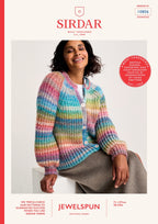 Sirdar Ladies Cardigan Knitting Pattern in Jewelspun Chunky 10806P PDF DOWNLOAD