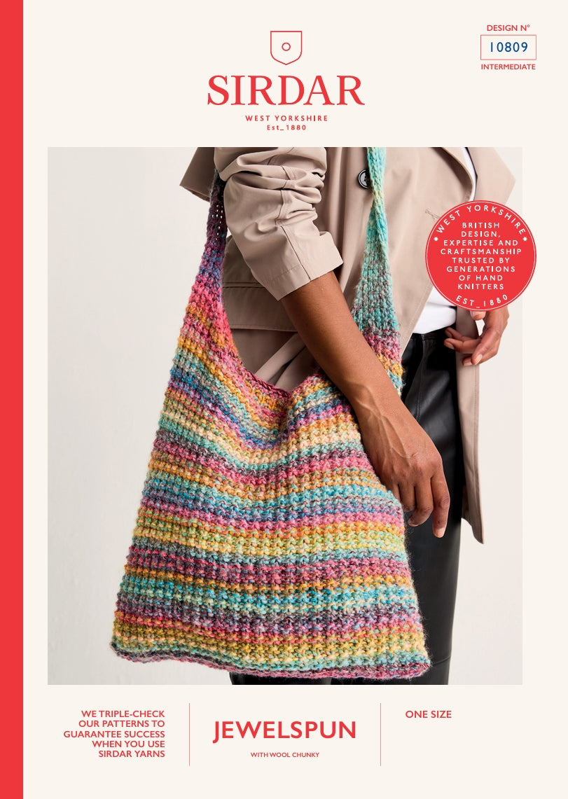 Sirdar Shoulder Bag Knitting Pattern in Jewelspun Chunky 10809P PDF DOWNLOAD