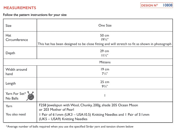 Sirdar Ladies Hat, Mittens and Scarf Knitting Pattern in Jewelspun Chunky 10808P PDF DOWNLOAD
