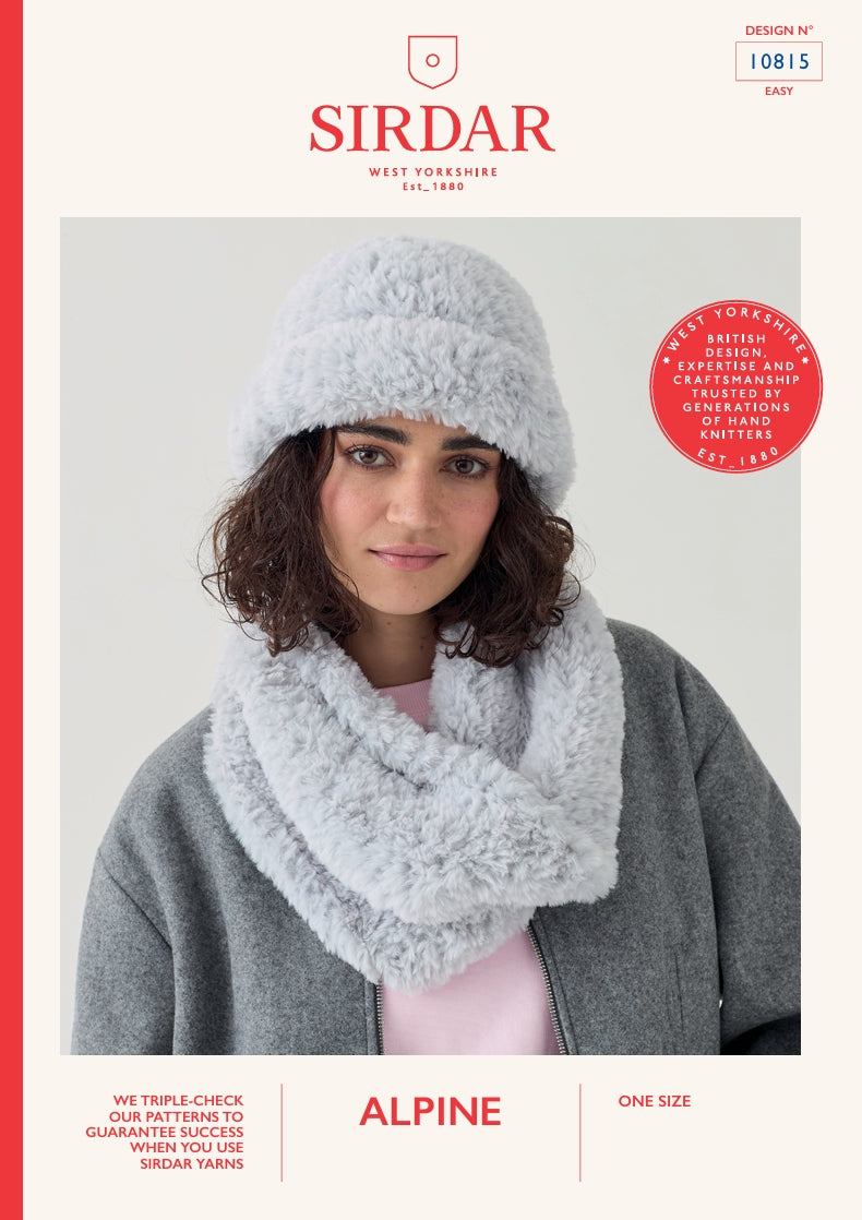 Sirdar Ladies Hat and Snood Knitting Pattern in Alpine 10815P PDF DOWNLOAD