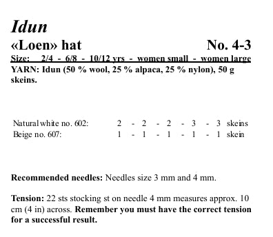 Viking Yarn Hat Knitting Pattern in Viking Wool Idun DK 4-3aP PDF DOWNLOAD