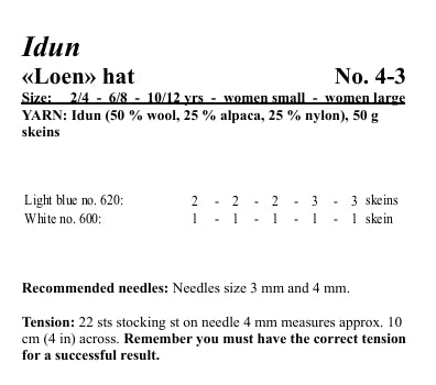 Viking Yarn Childrens Hat Knitting Pattern in Viking Wool Idun DK 4-3bP PDF DOWNLOAD