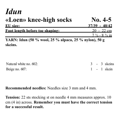 Viking Yarn Knee High Socks Knitting Pattern in Viking Wool Idun DK 4-5P PDF DOWNLOAD
