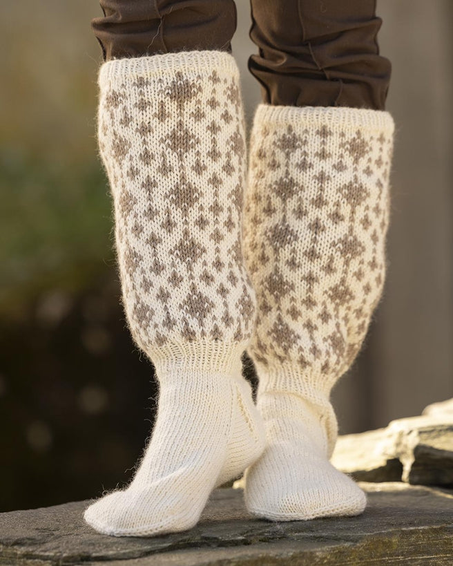 Viking Yarn Knee High Socks Knitting Pattern in Viking Wool Idun DK 4-5P PDF DOWNLOAD