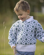 Viking Yarn Childrens Boat Necked Sweater Knitting Pattern in Viking Wool Idun DK 4-9aP PDF DOWNLOAD
