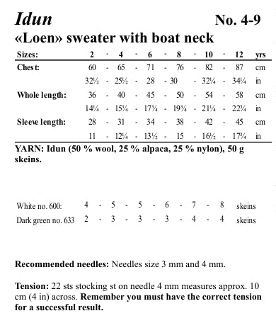Viking Yarn Childrens Boat Necked Sweater Knitting Pattern in Viking Wool Idun DK 4-9aP PDF DOWNLOAD