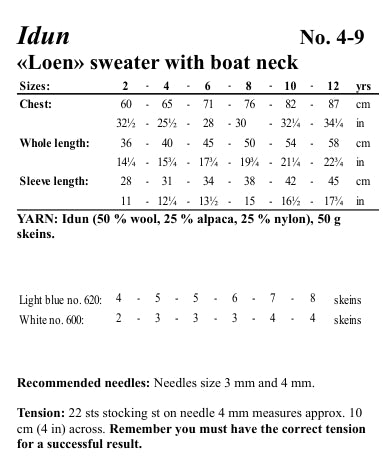 Viking Yarn Childrens Boat Necked Sweater Knitting Pattern in Viking Wool Idun DK 4-9bP PDF DOWNLOAD