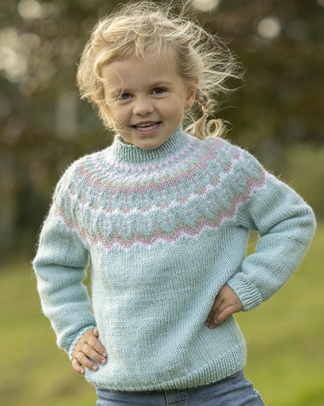 Viking Yarn Childrens Sweater Knitting Pattern in Viking Wool Idun DK 4-11P PDF DOWNLOAD