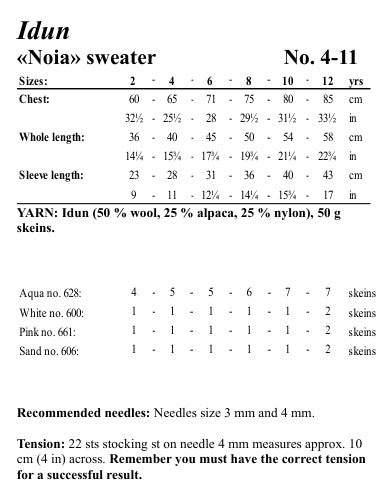 Viking Yarn Childrens Sweater Knitting Pattern in Viking Wool Idun DK 4-11P PDF DOWNLOAD