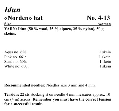 Viking Yarn Ladies Hat Knitting Pattern in Viking Wool Idun DK 4-13P PDF DOWNLOAD