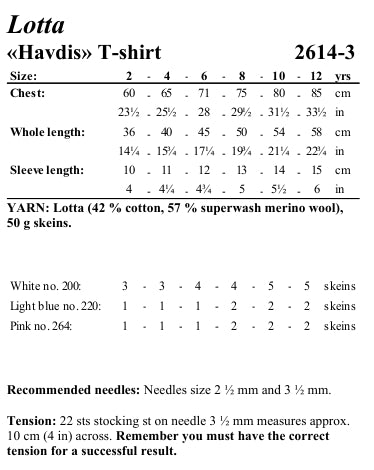 Viking Yarn Childrens T-Shirt Knitting Pattern in Viking Wool Lotta DK 2614-3aP PDF DOWNLOAD