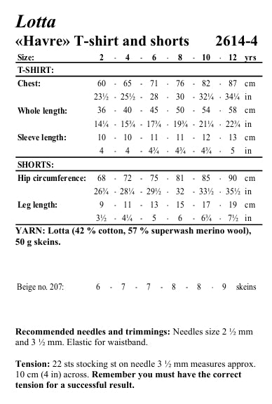 Viking Yarn Childrens T-Shirt and Shorts Knitting Pattern in Viking Wool Lotta DK 2614-4aP PDF DOWNLOAD